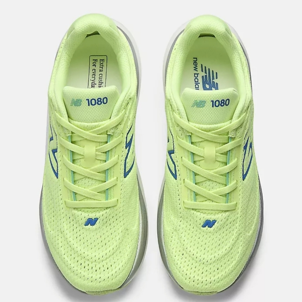 New Balance Neon Lime with Blue Logo Athletic Running Shoes - Picture 11 of 13